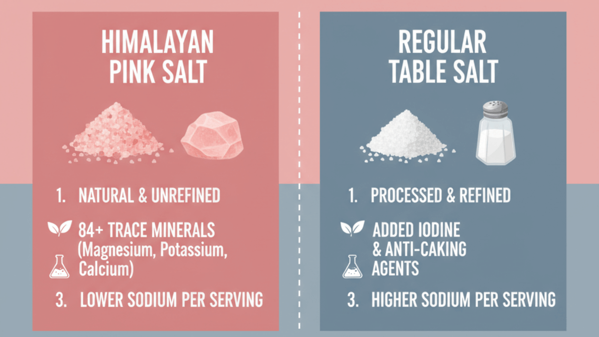 SOBAANSALTS's tweet photo. Why choose Himalayan salt over regular table salt? Naturally contains over 80 trace minerals
No artificial additives or chemicals
Less processed &amp; more pure
Richer flavor + better texture
Elevate your meals &amp; wellness with nature’s purest salt
Explore:
https://t.co/lELvdK4iDo https://t.co/71xGXSOdBe