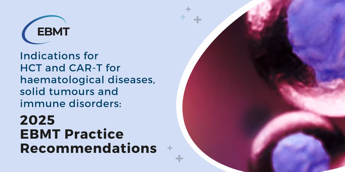 🆕 New publication: The 2025 EBMT Practice Recommendations

📰 This manuscript offers updated recommendations on indications for #HCT and #CART across haematological diseases, solid tumours and immune disorders - essential reading for clinicians, researchers, and healthcare