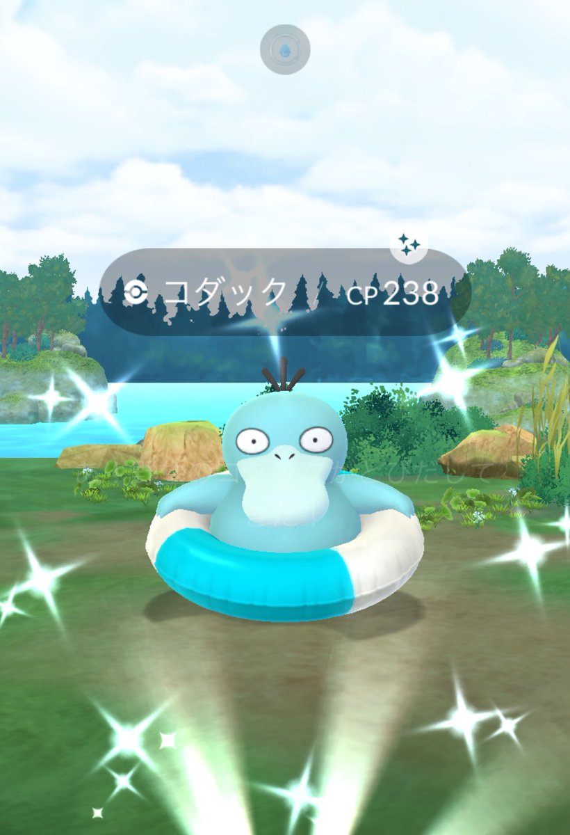 19go82's tweet photo. 色違いの浮き輪コダック✨
会社にいたーーーーー😆
#ポケモンGO
#色違い
#コダック https://t.co/eL7Lg2WYQ6