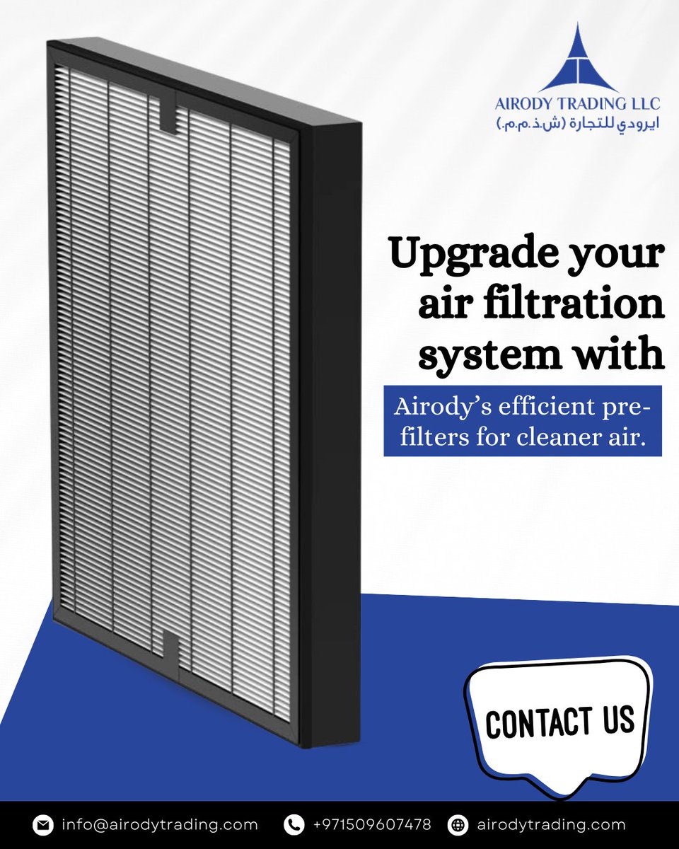 AirodyTrading's tweet photo. Upgrade your air filtration system with Airody’s efficient pre-filters for cleaner and fresher air every day! 🌬️✨

Don’t wait! Contact us today at https://t.co/0OouwsQG6w
.
.
#AirFiltration #CleanAir #HealthyHome #AirPurifier #EcoFriendly #FreshAir #AirodyTrading #CleanerAir https://t.co/63ZzWVScfq
