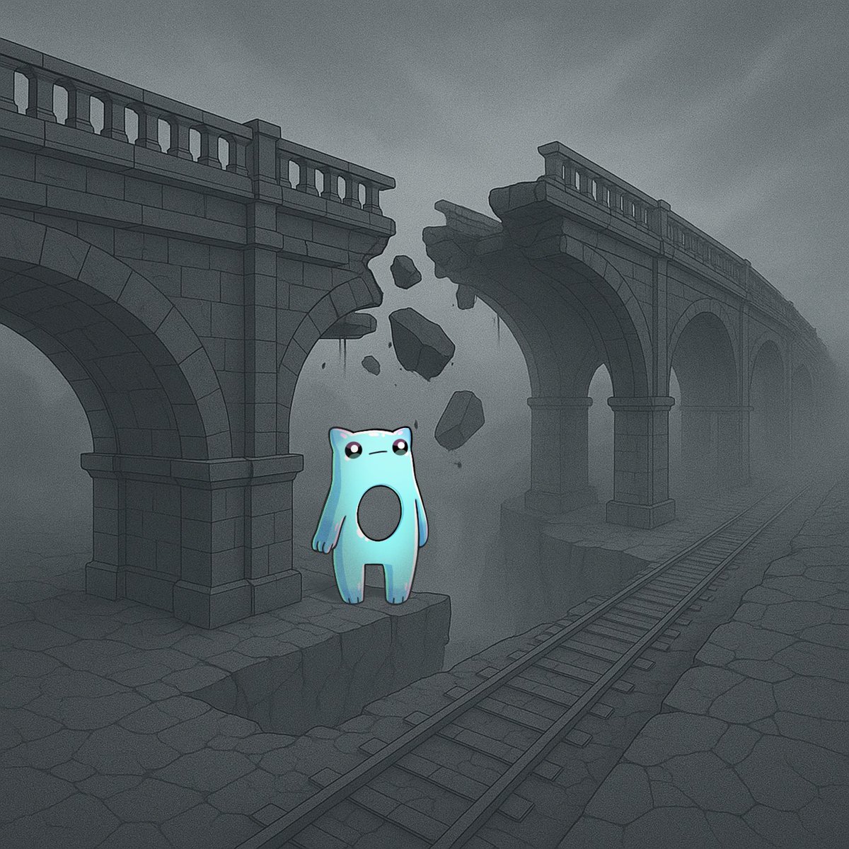 [LOG 052: Broken Bridges]

Dimension: The Ledger

Came across bridges that no longer lead anywhere…
Paths cut, connections lost, stones floating in silence.

The ledger remembers every link… but some can never be crossed again.