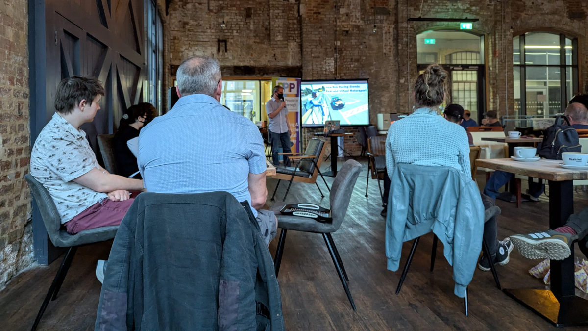 Had a great time at the Digital People in Peterborough games-themed meetup last night. It was weird to share my sim racing hobby rather than a marketing talk, but hopefully how it blends real and virtual was interesting for those not interested in motorsport
Pic Credit: Umar Ijaz