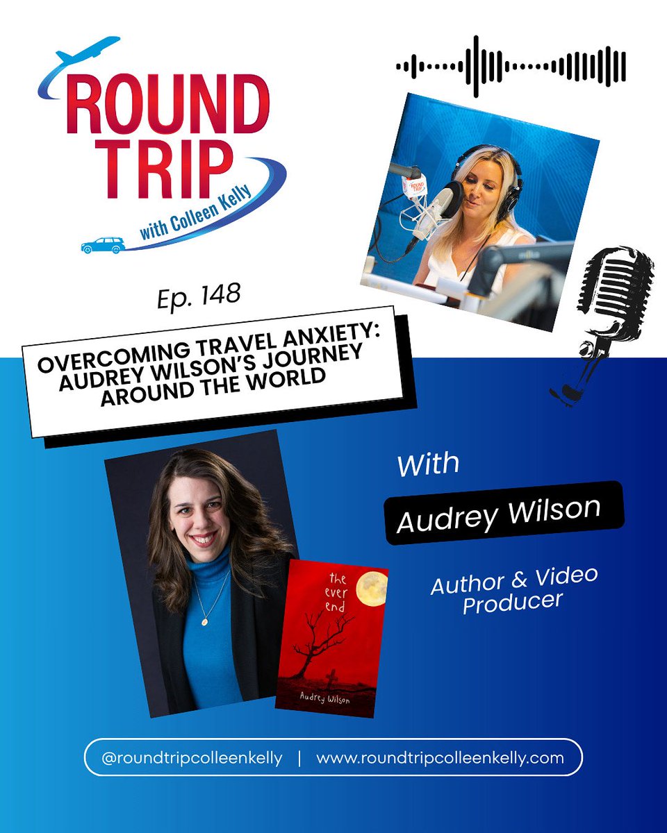 Author &amp; Producer Audrey Wilson shares her story of how she got bit by the travel bug &amp; how her travels influence her writing. 

Listen as a podcast or watch on YouTube. 

🔗Link in bio. 

#travelpodcast #roundtripcolleenkelly #author #travelanxiety #travelbug #thrillerbooks