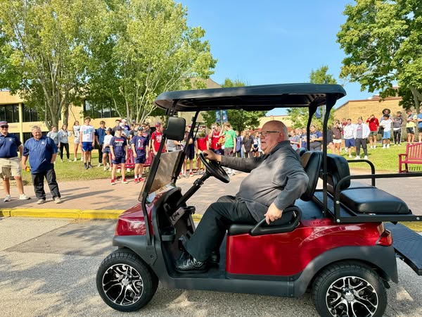 What a big day for the G.O.A.T. Because of a group of benefactors Br. Frank Carr was gifted a new golf cart. 
Br. Frank has been apart of our program for the last 10+ years and is truly what makes Saint Mary's a special place.