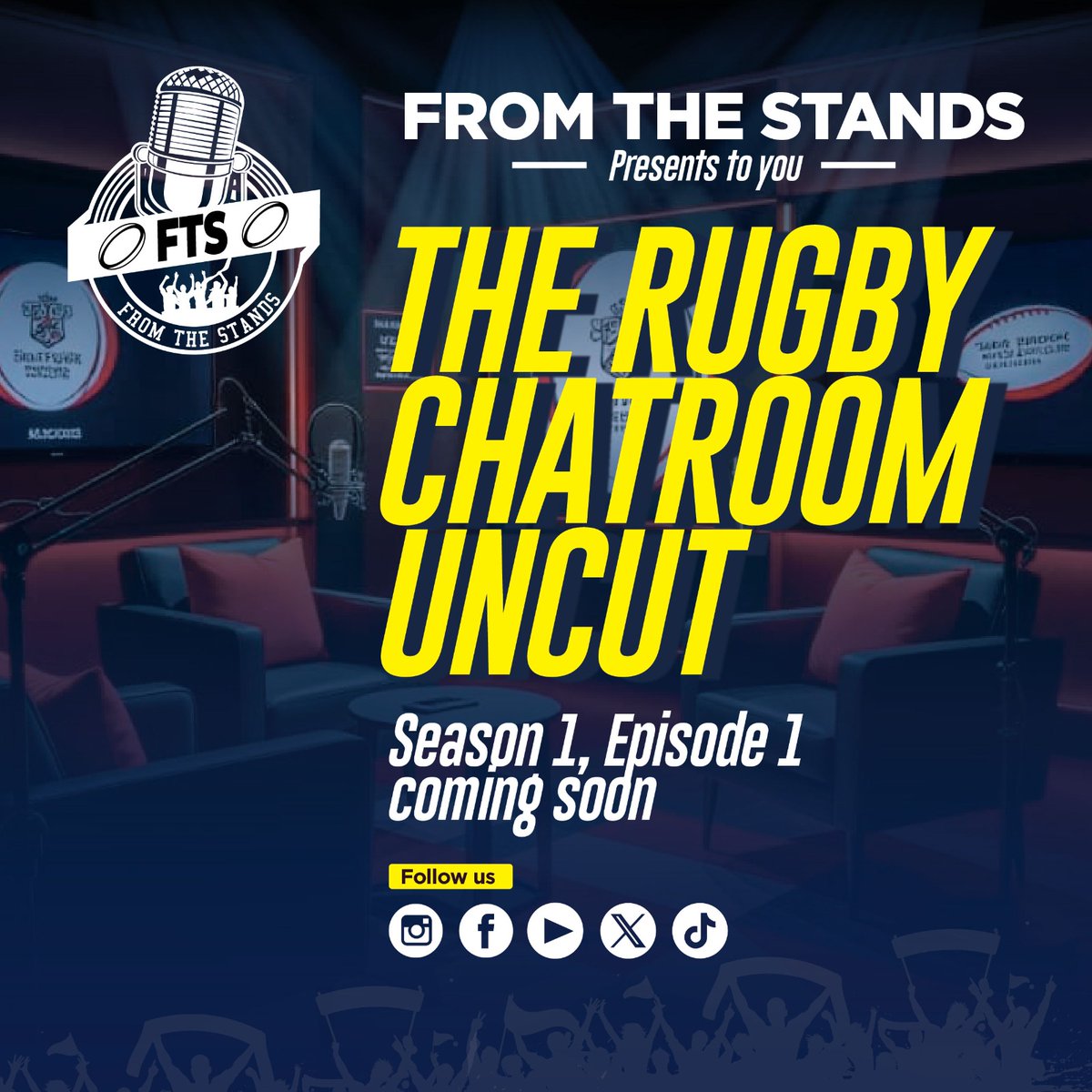 😁We are excited!!! 😁
Your Rugby Jazz, updates, banter and scoop will be coming to you from our new home and latest programme; 𝐓𝐡𝐞 𝐑𝐮𝐠𝐛𝐲 𝐂𝐡𝐚𝐭𝐫𝐨𝐨𝐦 𝐔𝐧𝐜𝐮𝐭 in a video podcast for you the rugby lovers 🔜

#FromTheStands