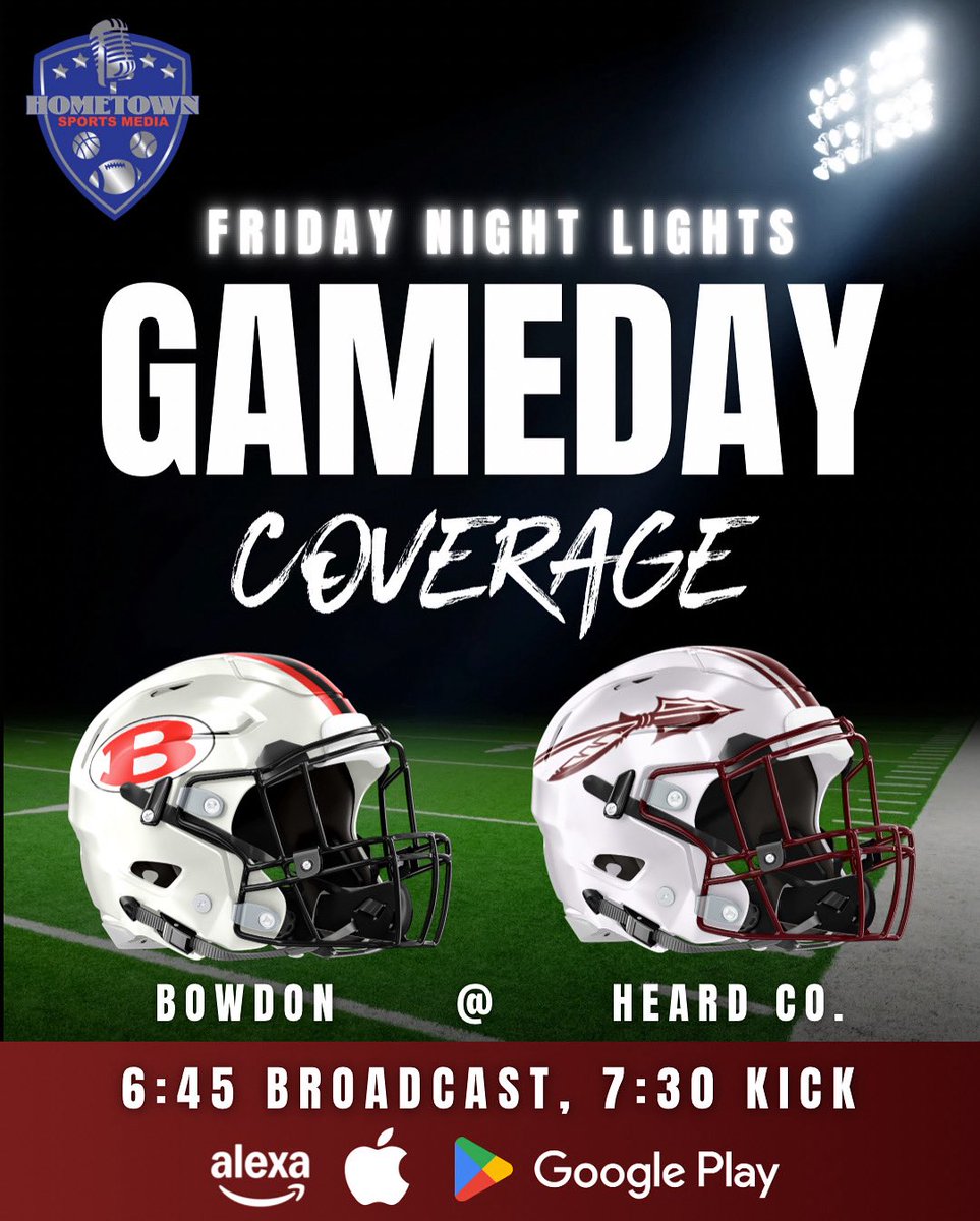 Tune in tonight to our coverage of Bowdon @ Heard County with Patrick Eidson, Mareese Nunn, and Clay Harden on the call for the Red Devils, and Casey Bass and Sammy Holliday on the call for the Braves! Broadcast starts at 6:45, game starts at 7:30 🔥 Listen live on the Bowdon or