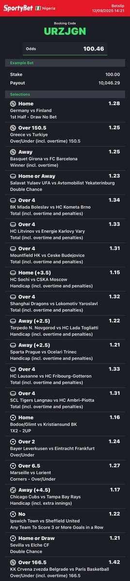BIG ๐
ฐ๏ธ (@alex_vo) on Twitter photo URZJGN - 100 odds
Z074EH - 13 odds โ๐ฝ
<a href="/Jeff_A_A/">Jayy๐๐</a> <a href="/winwithjayjay/">JAY JAY ๐๐๐ฅ</a> <a href="/_kennyblaze1391/">On God</a> <a href="/sportingking365/">Sporting King</a> <a href="/Sambetting_tips/">Sam Betting Family</a> <a href="/FGirlrita/">Fine_girlrita</a> URZJGN - 100 odds
Z074EH - 13 odds โ๐ฝ
<a href="/Jeff_A_A/">Jayy๐๐</a> <a href="/winwithjayjay/">JAY JAY ๐๐๐ฅ</a> <a href="/_kennyblaze1391/">On God</a> <a href="/sportingking365/">Sporting King</a> <a href="/Sambetting_tips/">Sam Betting Family</a> <a href="/FGirlrita/">Fine_girlrita</a>