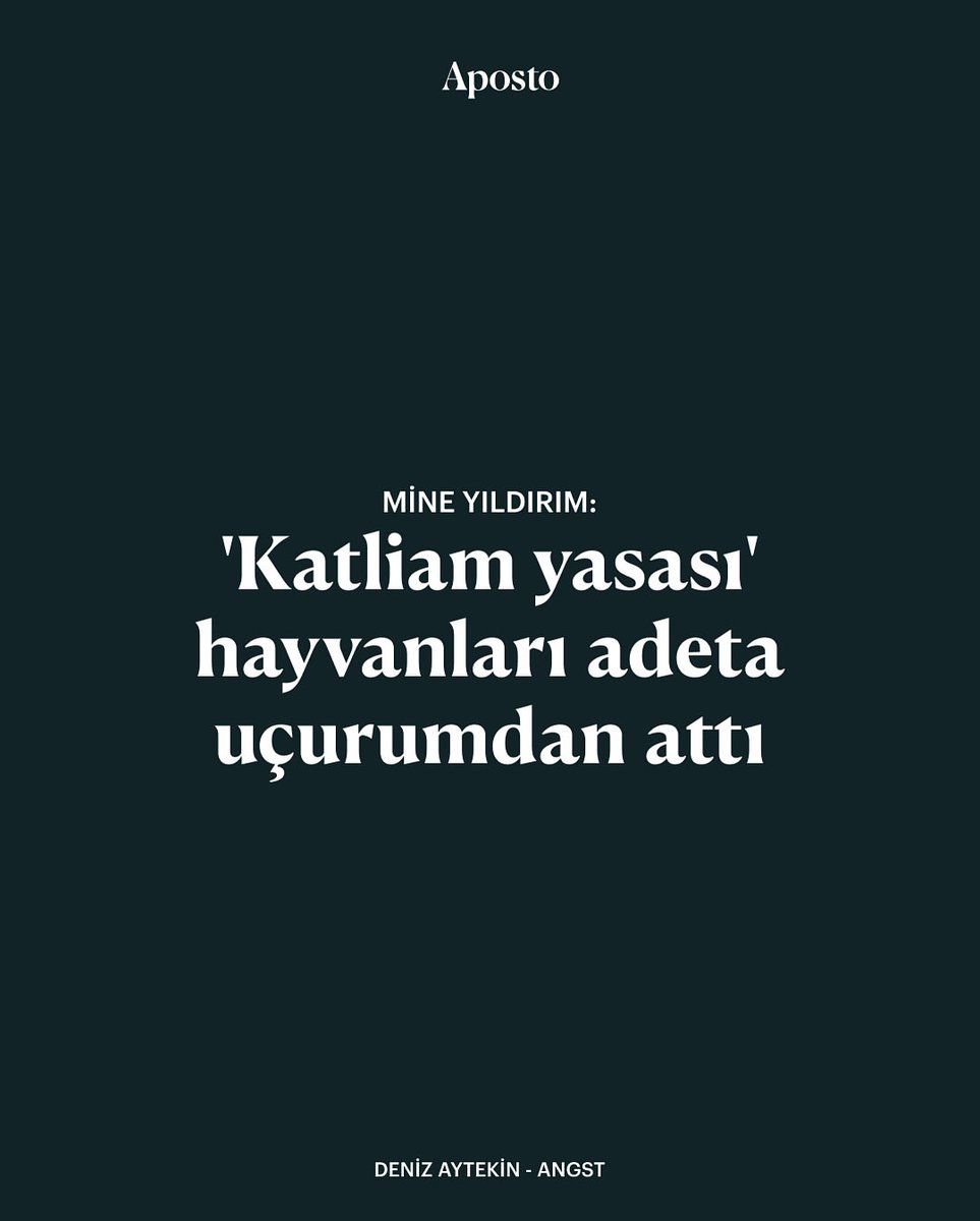 dortayaklisehir's tweet photo. @apostonews ‘dan @denizaytekin , Angst için akademik araştırmalar direktörümüz Mine Yıldırım @yildmine ile konuştu:
•
“Dört Ayaklı Şehir: Kent, Doğa, Hayvan Çalışmaları Derneği’nde akademik araştırmalar ve program direktörü olarak görev yapan akademisyen Mine Yıldırım’la Türkiye’deki sokak köpeklerinin durumunu ve ‘toplatma’ kararlarının nelere yol açtığını, açabileceğini konuştuk.”⁠
⁠
⁠
Röportajın tamamına bağlantıdan erişebilirsiniz: https://t.co/OQdrGUUuyU