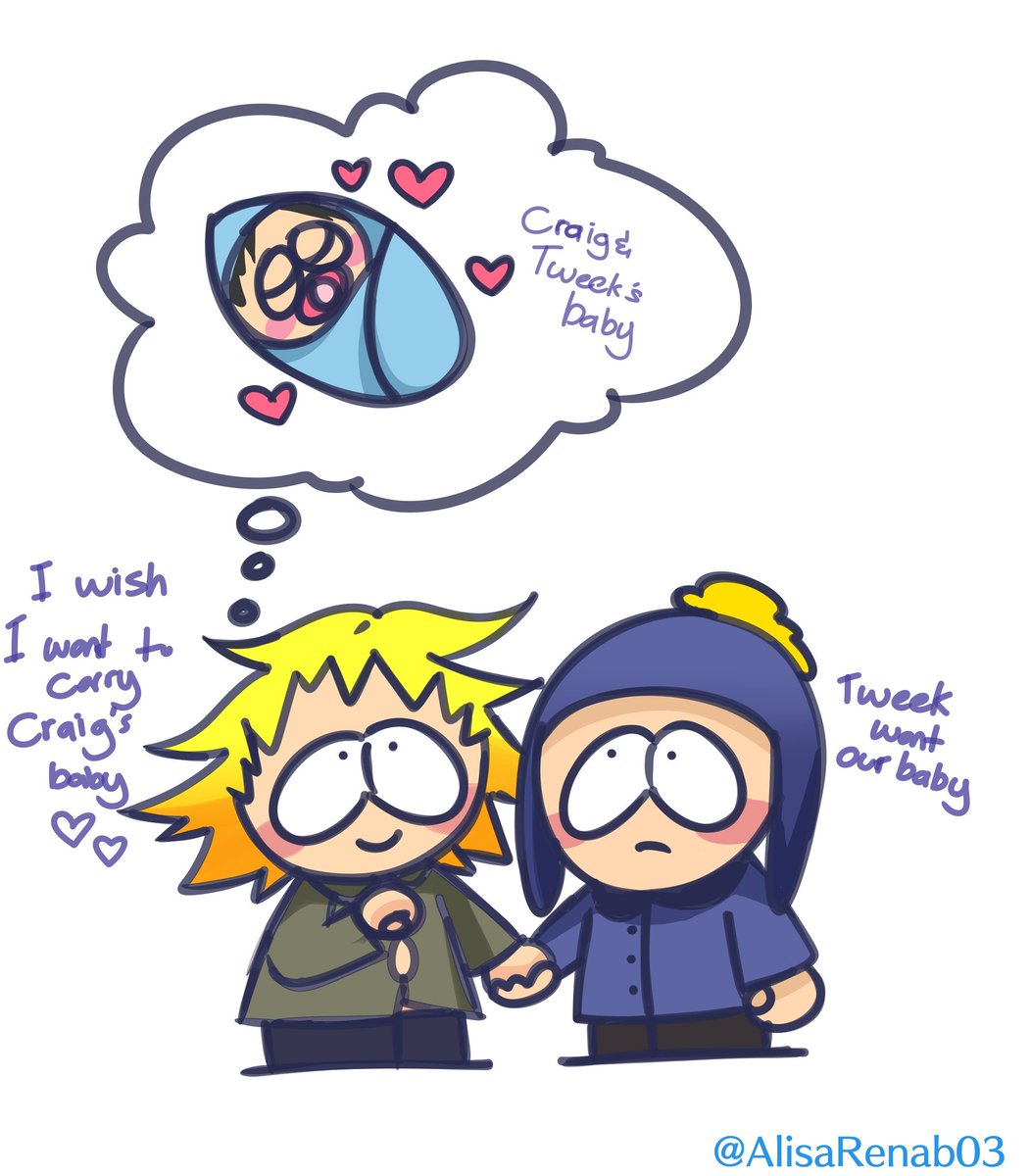 Tweek wishes that he wants to carry Craig's baby, which is sooooo adorable  💕💕👶👨‍🍼
#spcreek #spcraig #sptweek