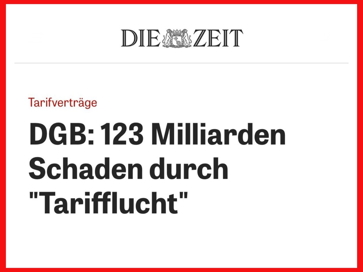58 Mrd. Euro weniger Lohn in den Geldbeuteln der Beschäftigten, 41 Mrd. Euro weniger für die Sozialversicherungen und
24 Mrd. Euro weniger Steuereinnahmen für die öffentliche Hand: die anhaltende Tarifflucht kommt 🇩🇪 weiter teuer zu stehen. 😤