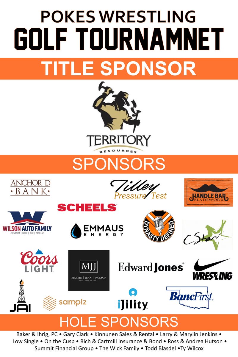 PokesWrestling's tweet photo. Cowboy fans, it’s almost tee time ⛳️ Join us Friday, Sept. 26 at the Stillwater Country Club for the Pokes Wrestling Golf Tournament!

https://t.co/xkMAMtE4Ih https://t.co/j25O3Amn2w