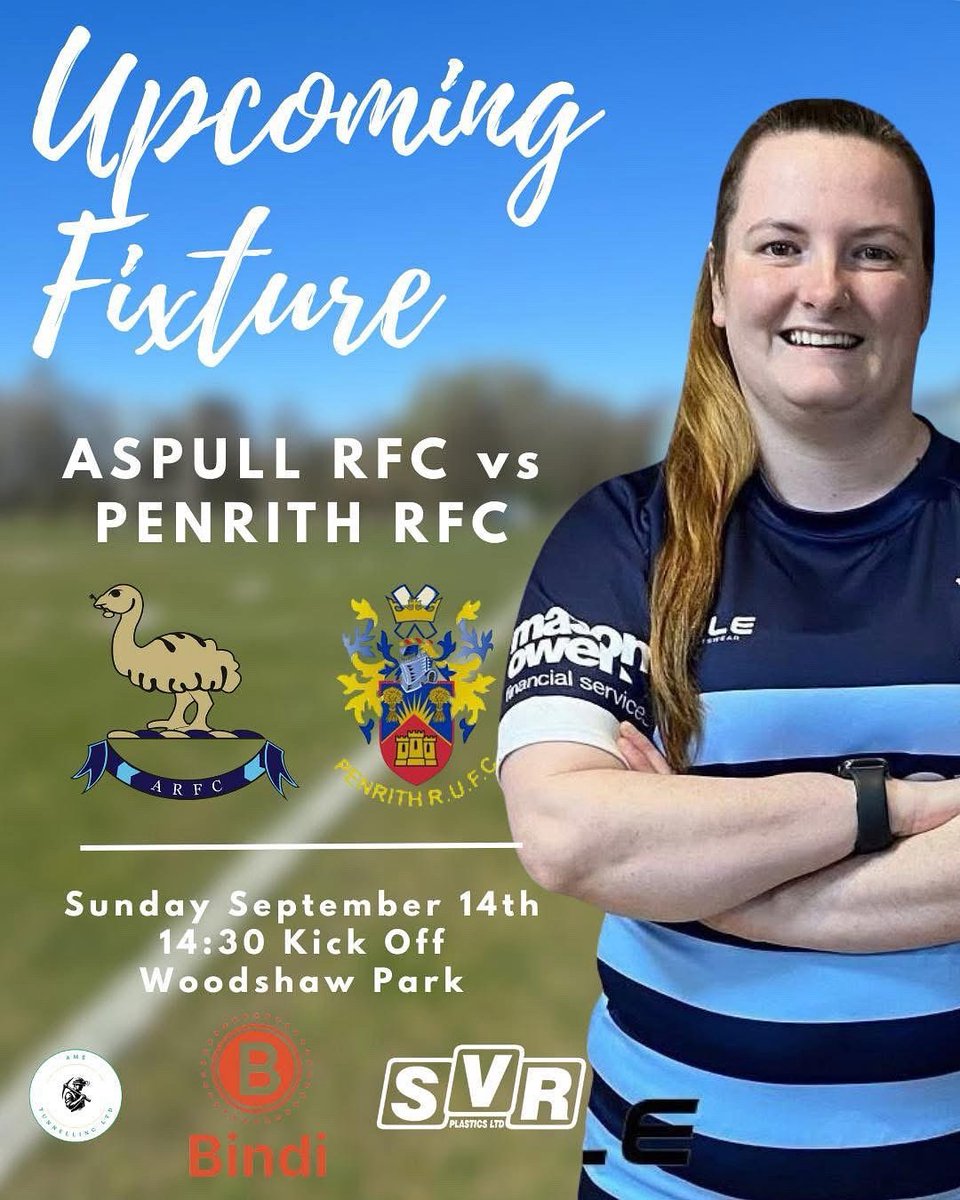 Aspullrfc's tweet image. 📣 Women’s Rugby is back at Aspull! 💙🤍

This Sunday our Aspull RFC Women take on Penrith RFC in Round One of the Papa John’s Junior Cup 🏆🍕

📍 Woodshaw Park
⏰ Kick-off: 2:30 PM

Get down, bring the noise, and show your support for the Emus! 💪🔥
Let’s pack the touchline!!