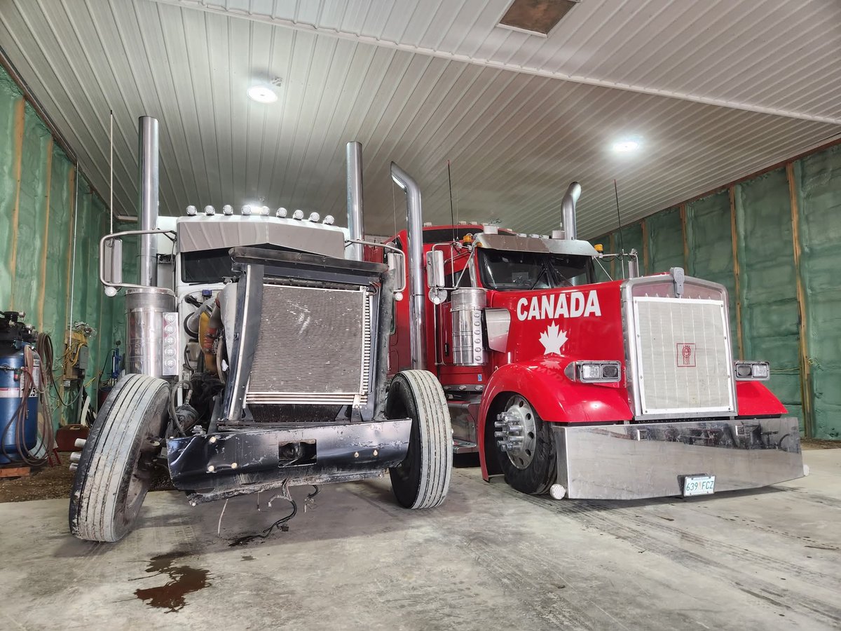 rightblend's tweet photo. 1/ 🧵 Doug Ford's provincial crown attorneys will be in Ottawa court today arguing that Freedom Convoy organizer Chris Barber's truck should be seized and destroyed.

Follow this thread for coverage.

Given the lack of punishments given to people convicted of heinous crimes, this affront to justice is blatantly political, highly inappropriate, and in any sane world, should be dismissed immediately.

Chris is convicted of 1 count of mischief and 1 count of counsel disobey court order (that one is because Chris posted a cheeky TikTok suggesting an empty intersection looked "lonely.")

He is one of the people who took his truck OUT of the city. He did that on February 8th. Not only that, but he helped move other trucks out of residential zones and onto Wellington, where they could speak to their government who was so DESPERATE to ignore them. That desperation stretched to the point where Canada's government used Canadian Forces assets and special forces to spy on them and potentially more.

I'm sure if they could have done more and gotten away with it, they would have. "How many tanks do you figure we need, pal?"

This after years of abuse against Canadians, segregation and division of our society. A crime in itself in any honest retrospection.

Big Red is Barber's income. It has been in his family for the entirety of his children's lives. They were partially raised in that truck. That truck hauls farm equipment. That truck feeds our country. Real work.

Chris Barber recently suffered a horrific scare when his son Jonathan, who has followed in his dad's footsteps to drive trucks, escaped injury after a serious accident. Jonathan was hauling, you guessed it, farming equipment to feed our country when an impatient driver attempted to pass on the right. Thankfully everyone is okay but the accident has significantly harmed the Barber's trucking business and put them down a truck in the busiest time of the year.

It would be unjust, egregious, an insult and injury to the administration of justice to do anything but dismiss the crown's vengeful and political pursuit to destroy Barber's livelihood.

The crown should go back to the work of prosecuting murderers, car thieves, drug lords and home invaders, of which our country has so many and our courts have so little time.

End this political charade.