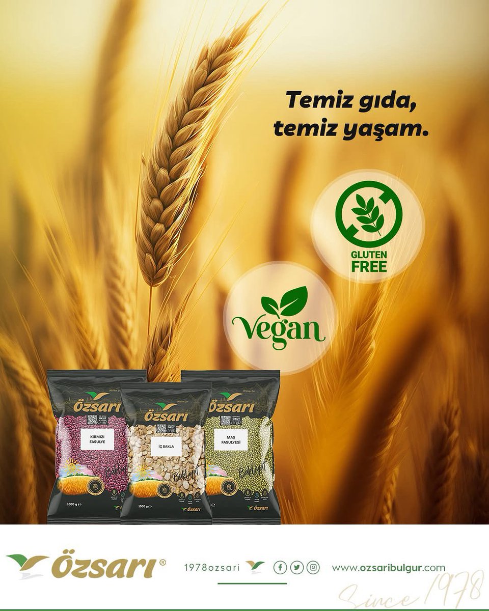 Sade içerikler, temiz lezzetler… Özsarı Gıda ile glutensiz ve vegan beslenmenin en doğal halini keşfedin.
#Özsarı #Bulgur #Bakliyat #SağlıklıBesin #ÖzsarıGıda