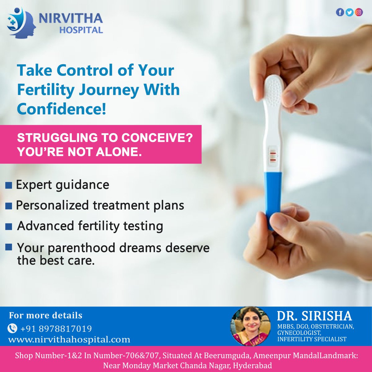 NirvithaH's tweet image. Struggling to #conceive? 🌸 You&apos;re not alone! Get expert guidance, personalized treatment plans, and advanced #fertilitytesting. Start your journey to parenthood with confidence and compassionate care today. #FertilityCare #IVF

Website :
nirvithahospital.com