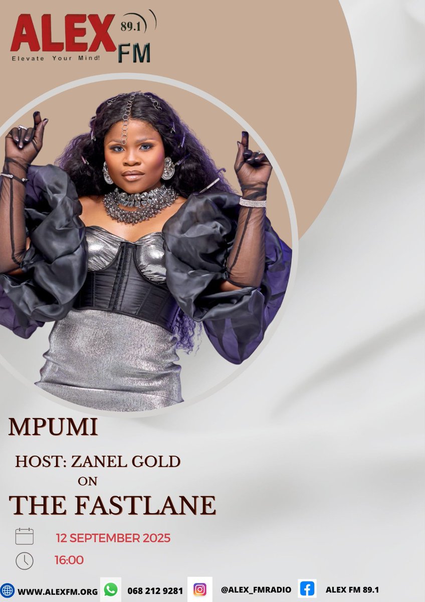 Tune into <a href="/AlexFMRadio891/">Alex FM Radio 891</a> this afternoon at 16:00, as <a href="/Mpumi_Somandla/">Nompumelelo Mzobe</a> will be sharing everything from new music, to career highlights! 📻