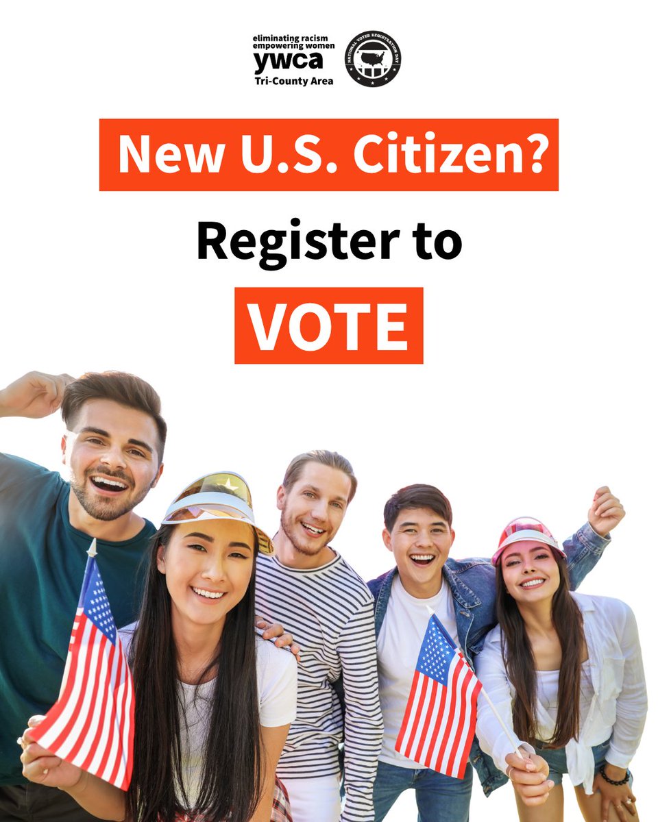 Just became a U.S. citizen? 🇺🇸

You’re now eligible to register and make your voice heard at the ballot box! Register to vote today and be ready for the next election. 🗳️ 

#NationalVoterRegistrationDay2025 #YW3CA #CommunityPartner #RegisterToVote #NewCitizenVoter