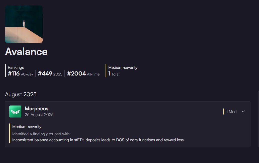 Avalanc_3's tweet image. Took Part in the code4ena contest
#bugbounty #web3 #web3audit #smartcontract