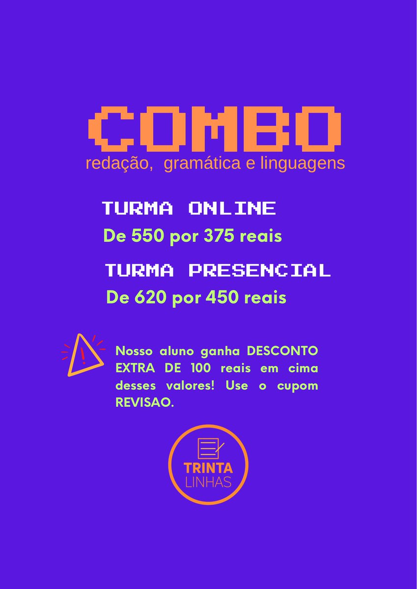 Redação + Linguagens + Gramática 
Todas as aulas com bastante objetividade e foçadas em práticas e exercícios 🤌✨

—— link na bio —-