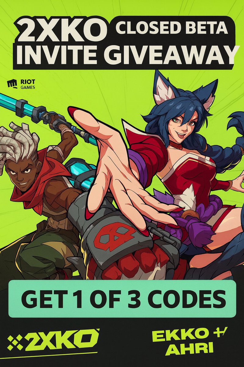 🎮 2XKO Closed Beta Invite Giveaway 🎮

We’ve got 3 exclusive invites to share with the FGC!
Want in? Here’s how to enter ⬇️
How to Win:
1️⃣ Like this post &amp; follow @brackifygg
2️⃣ Retweet &amp; tag a friend you’d run sets with
3️⃣ Optional: Share your event on brackify.gg