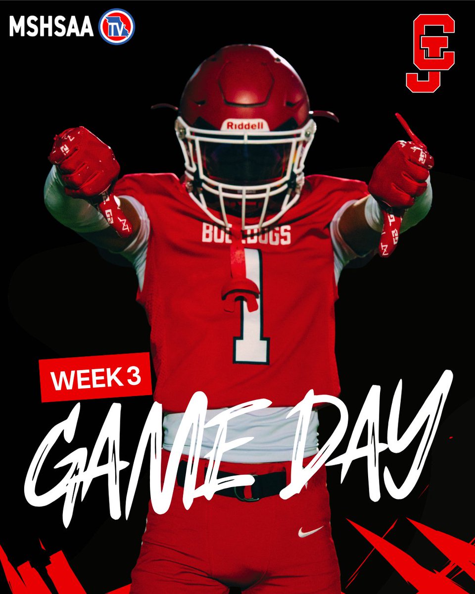 🐾🏈 CJ Bulldogs (2-0) hit the road to Marshfield for Week 3! Kickoff at 7PM. Watch live: mshsaa.tv/?S=carljunctio…