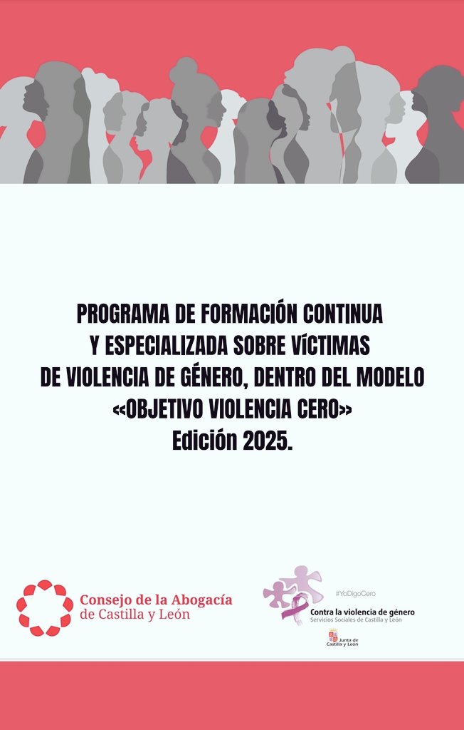Abierta inscripción para #Formacion especializada en #Viogen de <a href="/Abogacia_CyL/">CACYL</a> y <a href="/jcyl/">Junta de Castilla y León</a> ⤵️⤵️ us06web.zoom.us/webinar/regist…
Días 15 y 16 septiembre Horario desde 17 horas formato presencial y online