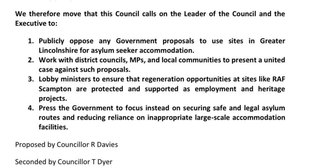 🚨 Rural Lincolnshire Left Behind 🚨
At County Council, Conservatives called for unity against asylum accommodation anywhere in Lincolnshire. Reform UK watered it down—protecting only urban areas. 

Their benches rebelled.

We’ll keep standing up for all Lincolnshire