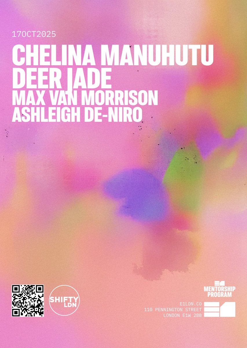 Max Van Morrison (@romulusrecs) on Twitter photo SHIFTY LDN PRESENTS
📅 Friday 17th Oct 2025
⏰ 10PM – 6AM
📍 E1 
110 Pennington St, London, E1W 2BB
🔥 Lineup 🔥
Chelina Manuhutu
Deer Jade
Max Van Morrison
Ashleigh De-Niro
🎶 #TechHouse #Minimal #Deep 
🎟 Early Bird Tix: ra.co/events/2237134
⚡ Don’t sleep on this one! SHIFTY LDN PRESENTS
📅 Friday 17th Oct 2025
⏰ 10PM – 6AM
📍 E1 
110 Pennington St, London, E1W 2BB
🔥 Lineup 🔥
Chelina Manuhutu
Deer Jade
Max Van Morrison
Ashleigh De-Niro
🎶 #TechHouse #Minimal #Deep 
🎟 Early Bird Tix: ra.co/events/2237134
⚡ Don’t sleep on this one!