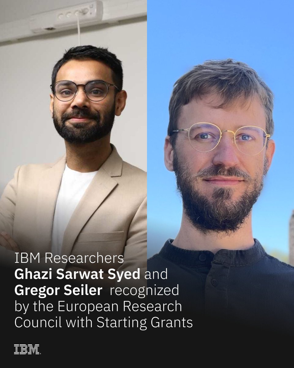 IBM researchers Gregor Seiler and Ghazi Sarwat Syed each earn prestigious Starting Grants from the <a href="/ERC_Research/">European Research Council (ERC)</a> to further their work in lattice-based cryptography and analog in-memory computing: ibm.co/6017ByP03