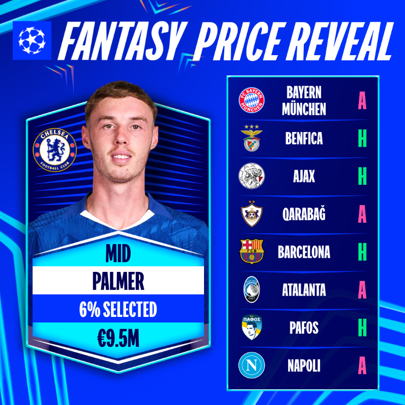 ChampionsLeague's tweet photo. Add Cole Palmer to your fantasy team 👇 

#FantasyForChampions