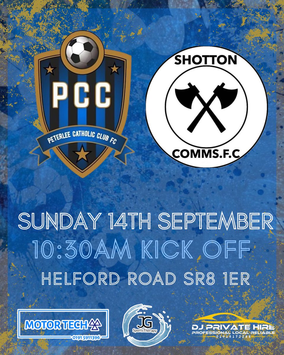 PCC v Shotton Comms
📆 14/09/2025
📍 Helford Road (H)

This Sunday we’re back in action as we face Division 2 side Shotton Comms in the first round of the Tommy Burrell Cup. 

Hopefully see plenty people down for our first home game of the season👍🏻

#PCC 🔵