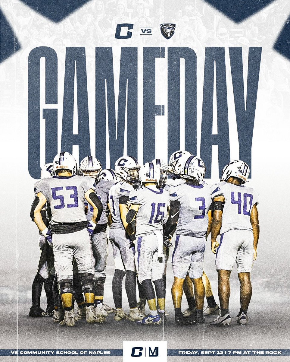 #GameDay It’s our favorite day of the week! Pack the stands at the Rock tonight!! 
⏰ 7:00pm
🏈 Community School of Naples 
📍 The Rock
📺 NFHS Network- nfhsnetwork.com/schools/calvar…

#WeAreWarriors #GRIT