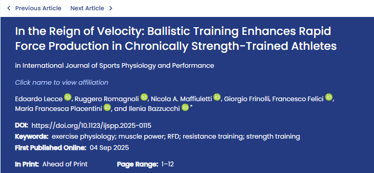 Int'l Journal of Sports Physiology and Performance tweet media