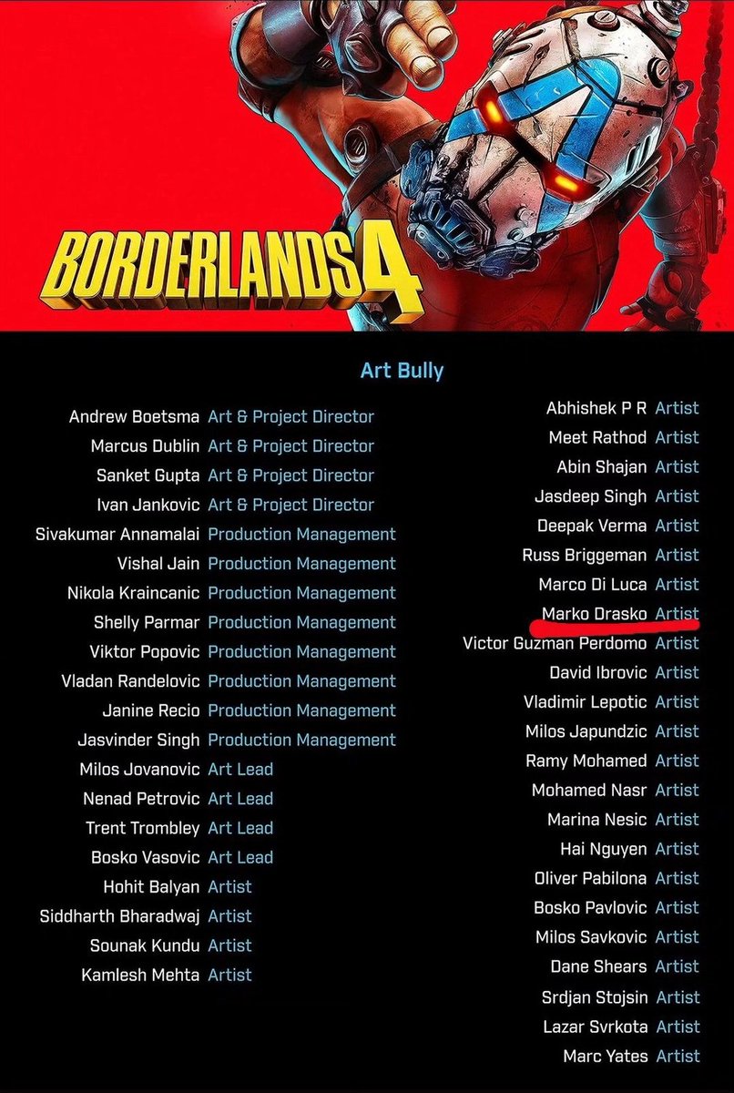 DraskoMarko's tweet photo. It's been a fun experience animating on Borderlands 4!
#Borderlands4 #Animation https://t.co/ddEjO26KIV