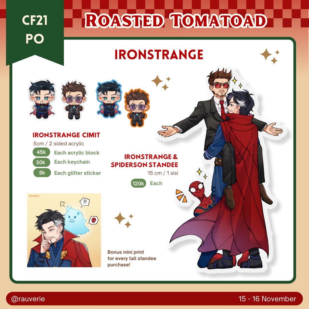 rauverie's tweet photo. [RTs &amp; Likes are appreciated]
Rauverie's CF21 PO

🍅 ROASTED TOMATOAD
📆 12 - 27 Sept
🔗 1https://forms.gle/yAP5edq3gK1Zf3tg7
❤️ Arcane, House md, Gravity falls, Marvel, Spiderverse, Sherlock, Evangelion, Inuyasha, Nozaki, JJK, BNHA, Berserk, Little Nightmares

#CFXXI #CF21 https://t.co/aA8nHo3pXU