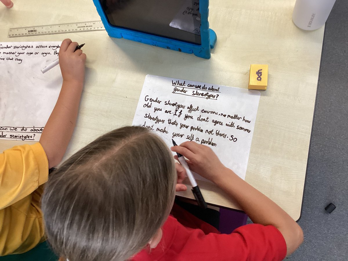 AuckleyY6's tweet photo. Our PHSE lesson this afternoon was all about stereotypes. Year 6 considered what stereotypes are and how people are affected by them. @kapowprimary https://t.co/ORkUReCgK1