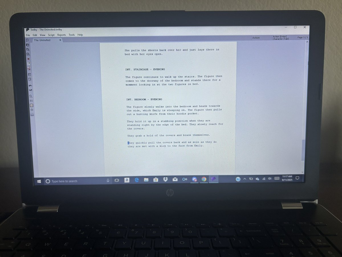 Working on a new script to help pass the time. 
#WritingCommunity #writerslift #writersoftwitter