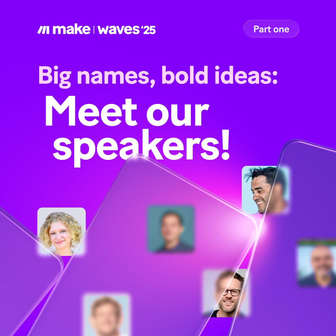 make_hq's tweet image. Big names, bold ideas: Meet the first group of speakers for #Waves25 🥁

Get your ticket today: ma.ke/47FqT62