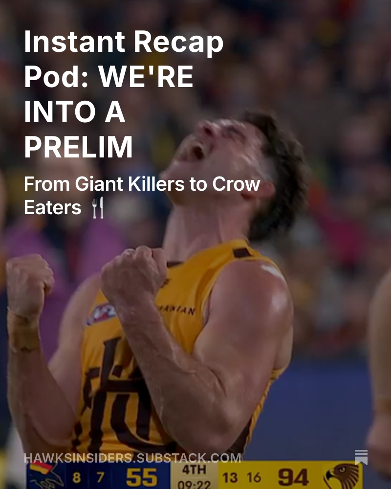 HawksInsiders's tweet image. We don't call it Instant Reaction for nothing. Our pod has dropped! Get it below, via our Substack, or wherever you get your podcasts.

🎧LISTEN HERE: bit.ly/3Il5F2K