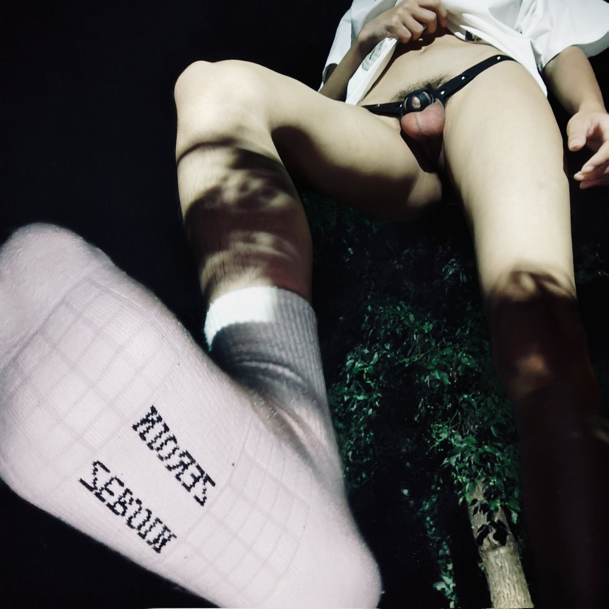 #自锁 #野裸
小🐶开学第一次暴露🔒就被发现了😥​
​在公园刚架好手机发现路边有一对中年夫妻🚶🏻‍♂️，小狗感觉找了一片灌木丛躲了起来🙈，不过貌似只遮住了头，骚屁股还露在外面，感觉屁股被看到了🥺🥺