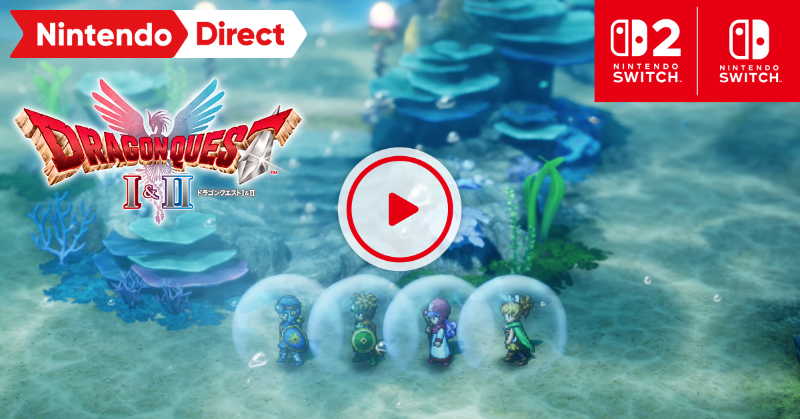 Nintendo's tweet photo. 新エリア「海底」や、まだ見ぬ強敵、そしてロトの知られざる歴史が秘められた「世界の思い出」を巡る冒険が待っている。
『ドラゴンクエスト I＆II』は、2025年10月30日（木）発売。
このダイレクト終了後、予約受付を開始。
#NintendoDirectJP