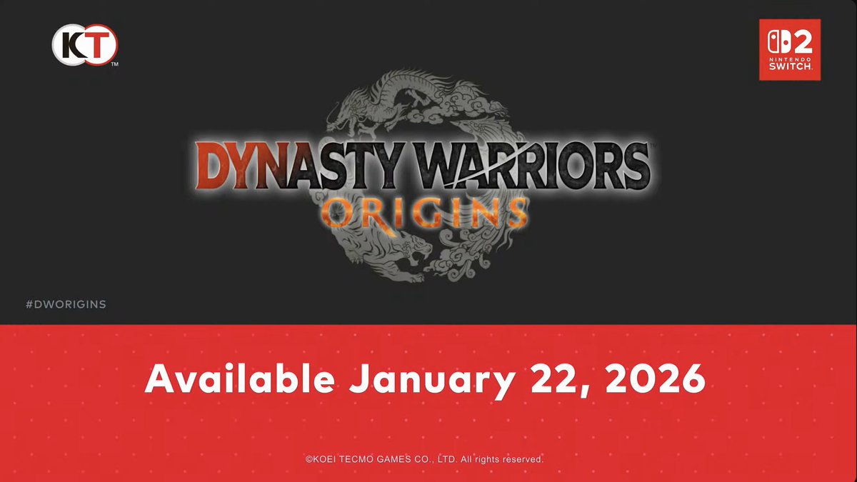 Dynasty Warriors Origins and paid DLC are coming to Switch 2 Janury 22. #NintendoDirect