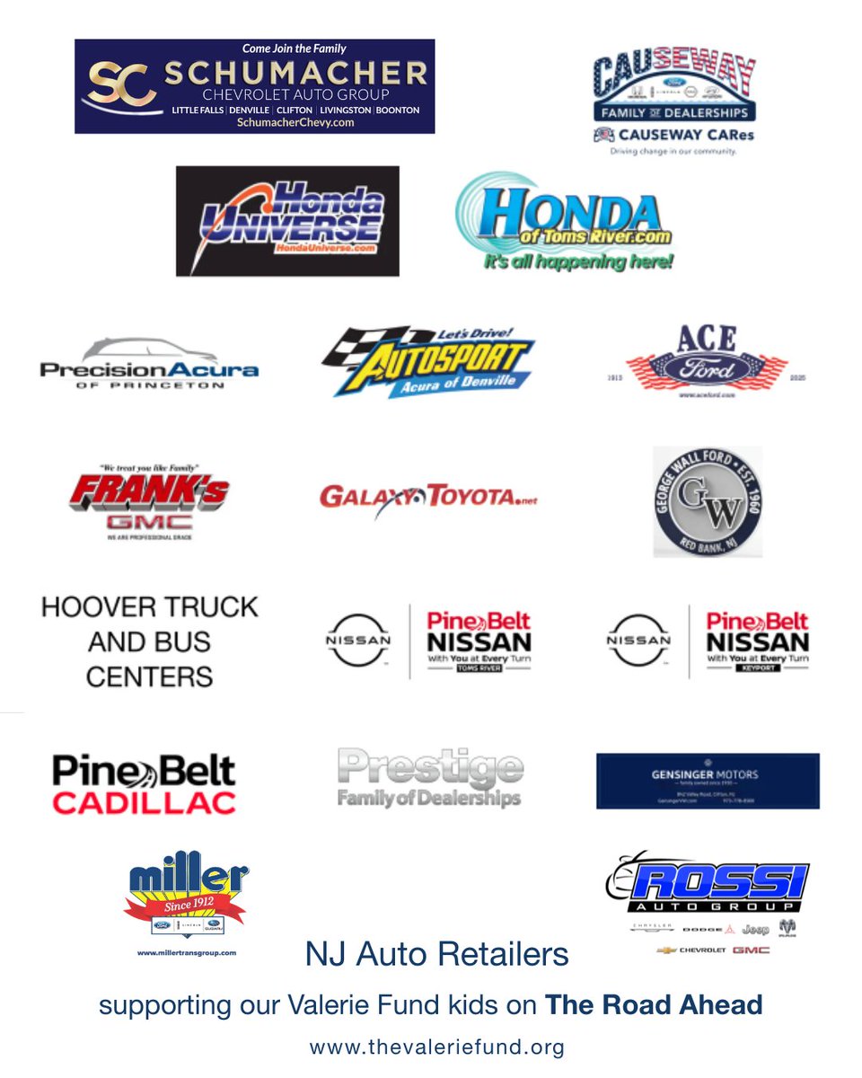 TheValerieFund_'s tweet photo. NJ CAR is once again partnering with The Valerie Fund for The Road Ahead to raise funds for The Valerie Fund patients and families. Read more about it in our blog https://t.co/LcPCNnwXna, and Please join us in thanking the current NJ Car auto retailers for their support. https://t.co/9CigJy9atD