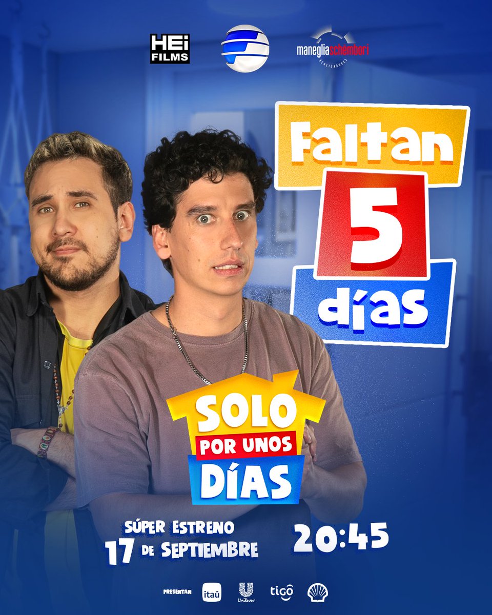 Telefuturo's tweet photo. 🦋🏡 ¡En 5 días llega #SX1D y no podemos de la emoción!

 Prepárate para disfrutar de esta comedia que te hará sentir identificado. 🧡🩷

⏰Súper Estreno el 17 de septiembre a las 20:45hs por @telefuturo.
➡️ #SX1D llegará a vos gracias a:
@itauparaguay
#Unilever
@tigoparaguay
@shellparaguay
@heifilms
@masche_py