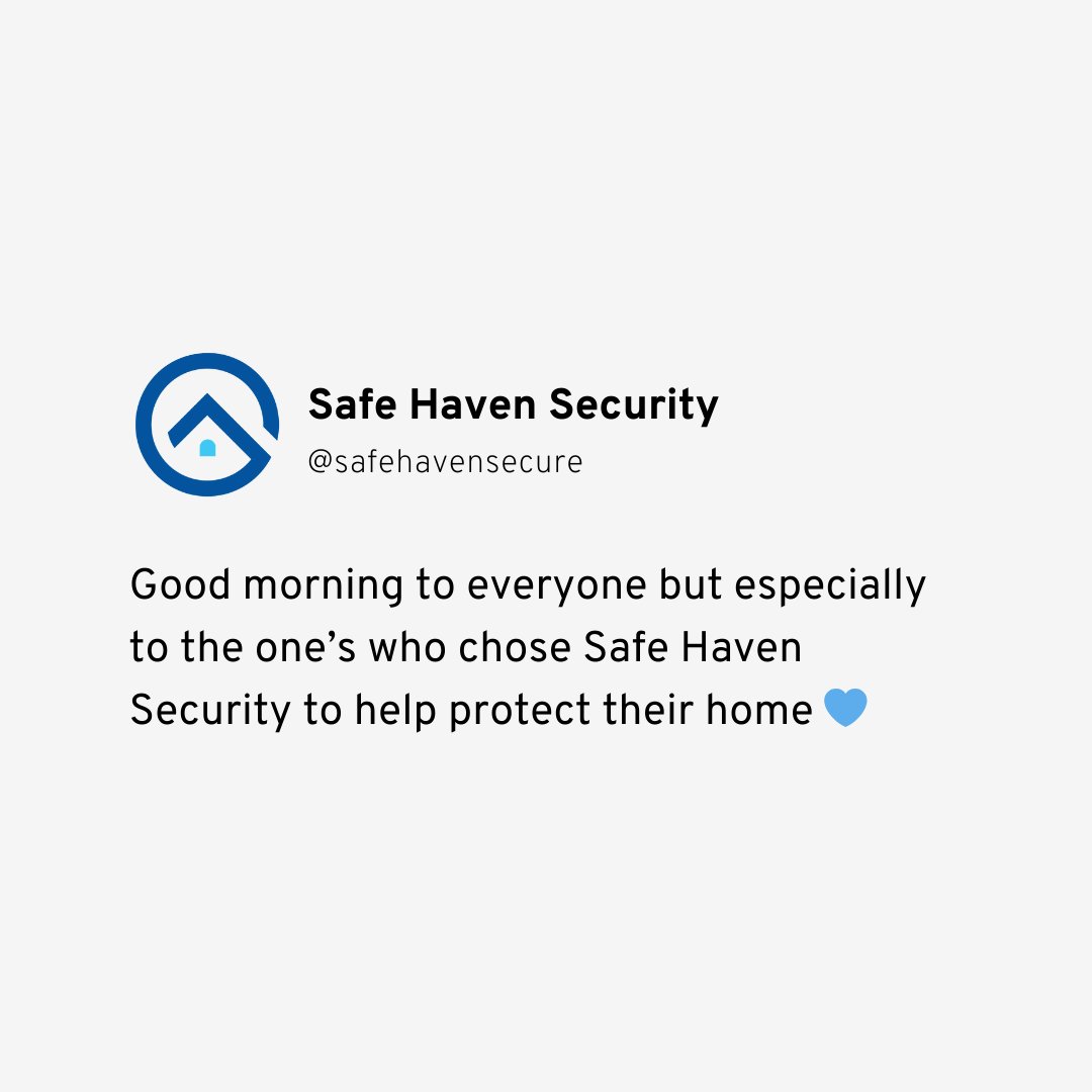 safehavensecure's tweet image. Happy Friday! 

We’re sending extra love today to all the homeowners who trust Safe Haven Security to help protect what matters most. 🏡💙

Here’s to peace of mind, every single day.

#SafeHavenSecurity #HomeSweetSafeHome #PeaceOfMind