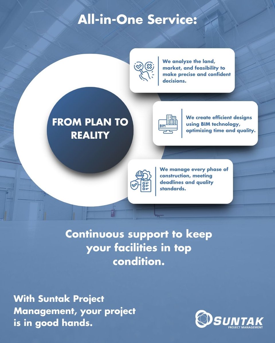 suntakproject's tweet photo. Why choose multiple providers when you can have it all in one? 

🏗️ With Grupo  Suntak, every stage—planning, building, delivering—flows into a single, seamless solution.

#AllInOneService #SuntakSolutions #FromPlanToReality #ConstructionExcellence https://t.co/luydzn8mVb