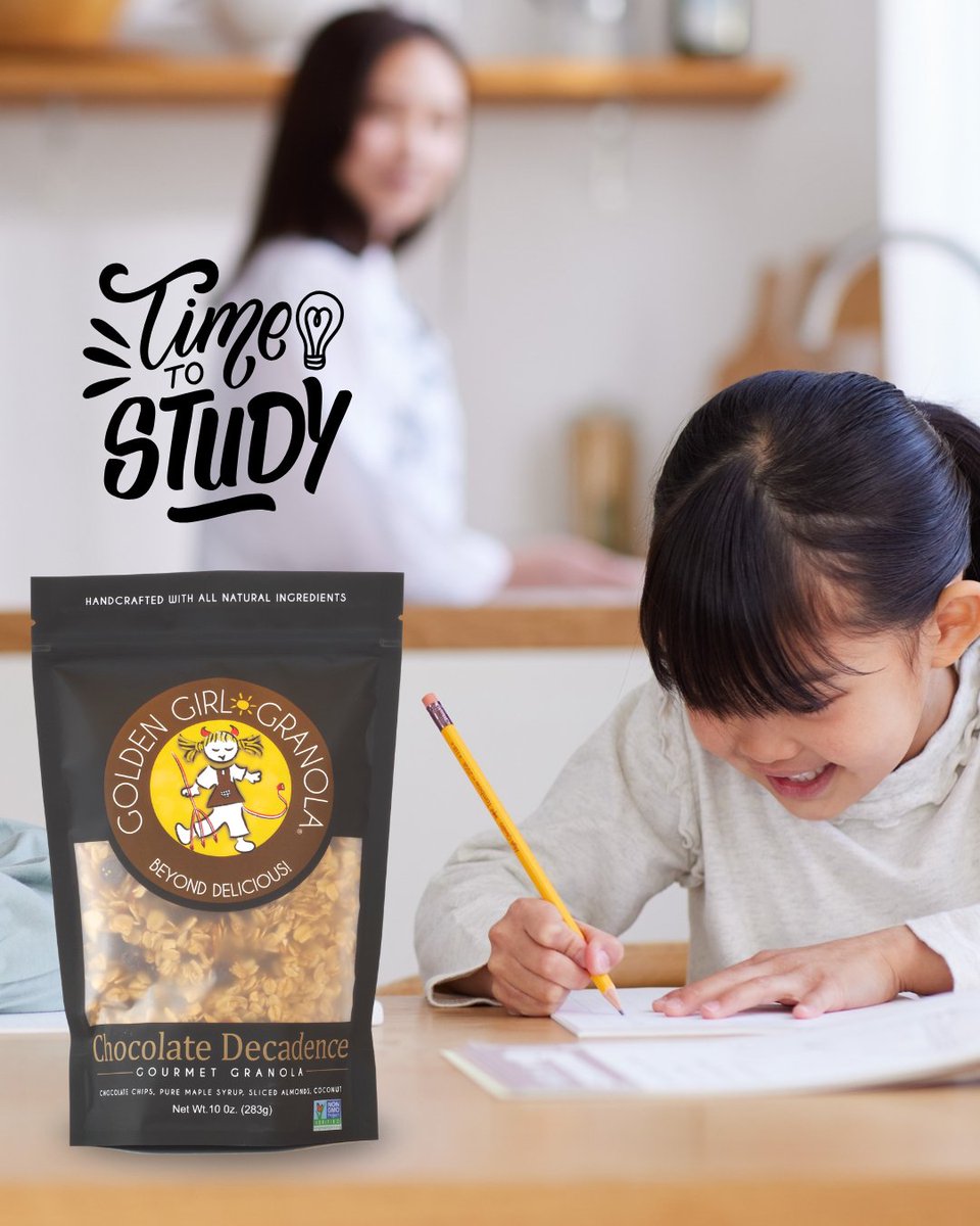 GoGoldenGirl's tweet image. Need a study buddy? Golden Girl Granola is here to keep you focused and energized during those long study sessions! Crunch your way to success. #BeyondDelicious #StudyBuddy #GoldenGirlGranola #FuelYourBrain