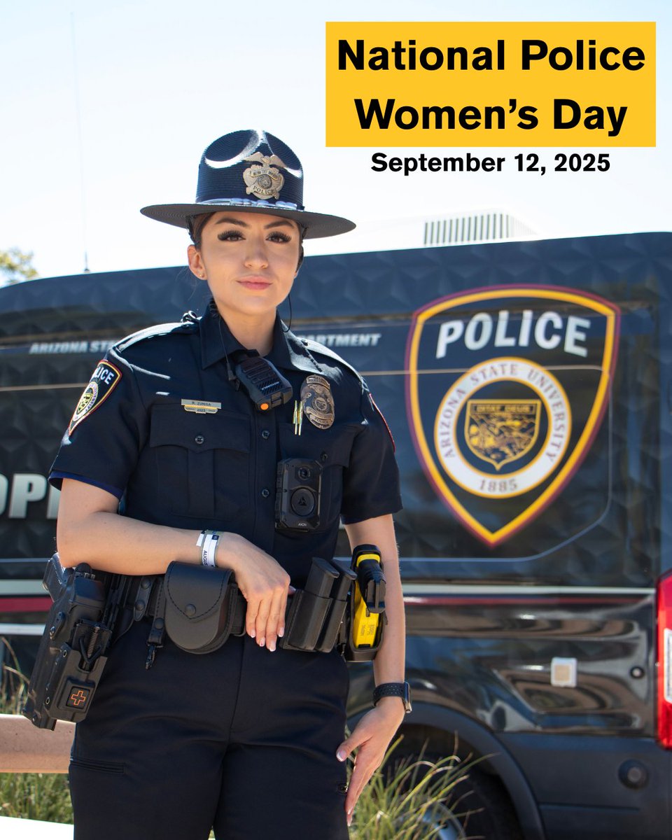 Happy #NationalPoliceWomanDay!  Today we celebrate the women law enforcement officers who lead with strength, compassion &amp; resilience—keeping our Sun Devil community safe &amp; inspired every day. #WomenInPolicing #30x30Initiative