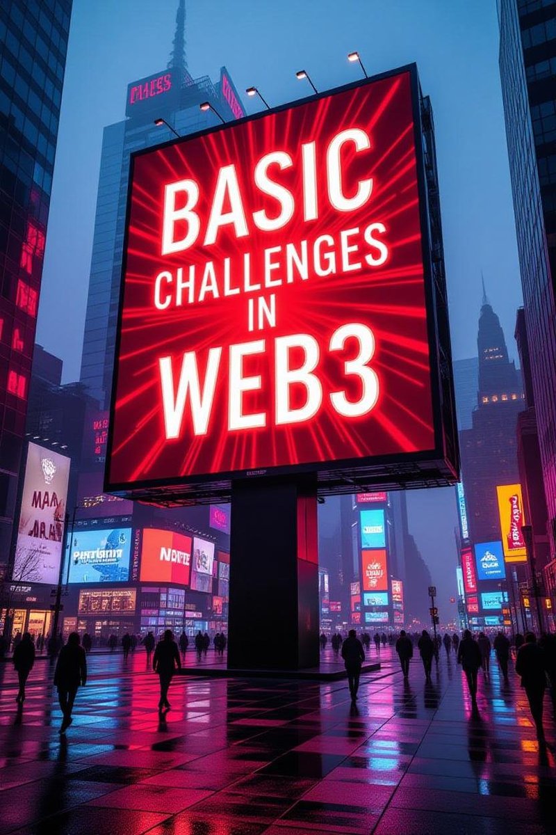 Moneyhabits8's tweet photo. 🧵 BASIC CHALLENGES IN WEB3 

1/ Web3 sounds exciting; ownership, freedom, big ideas. But it’s not all smooth sailing. Here are 8 core problems Web3 must solve to reach the mainstream 👇 https://t.co/NHrEUHrm67