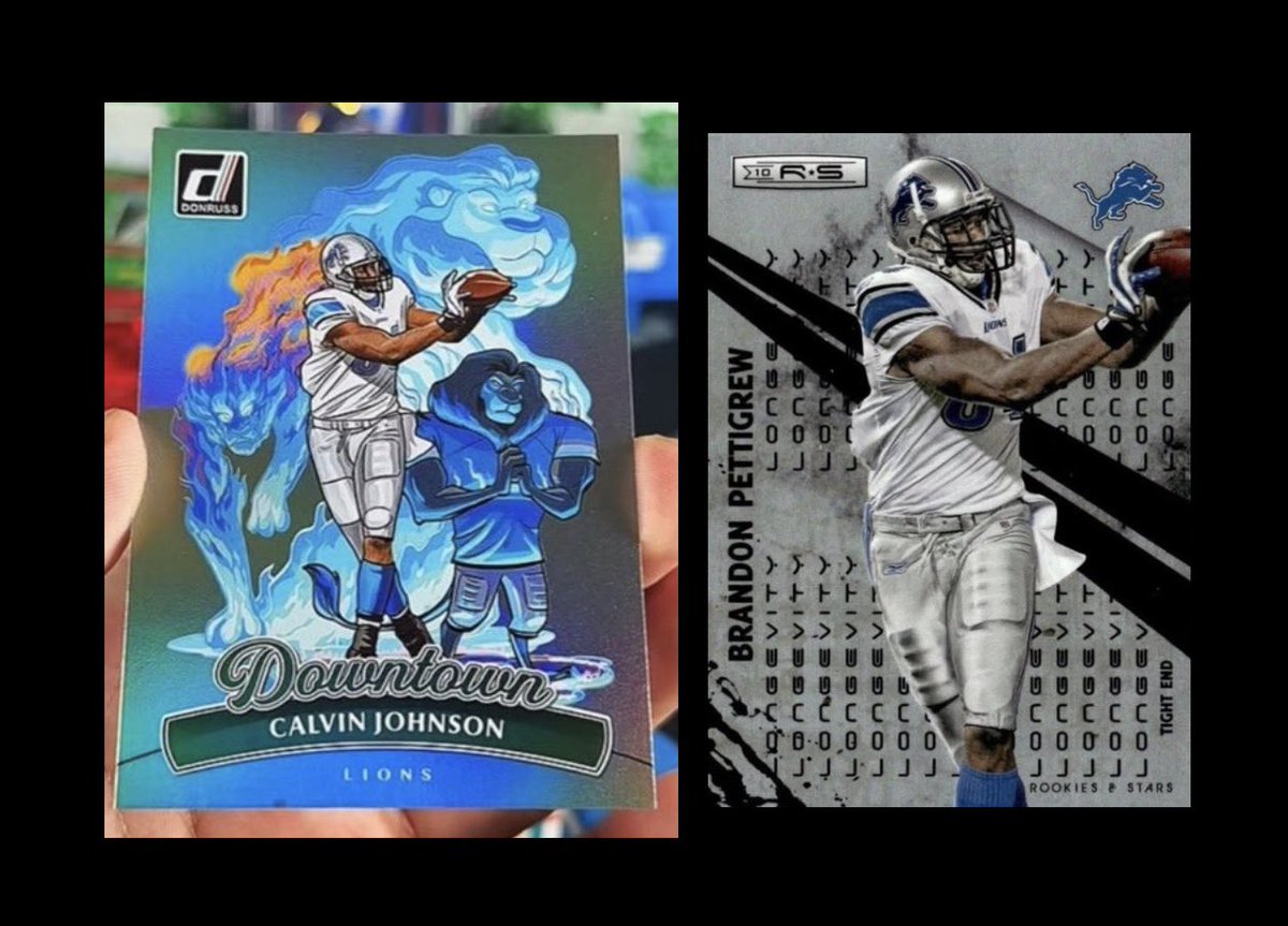 Panini just released a Calvin Johnson Downtown…sadly, they used a picture of Brandon Pettigrew 😬